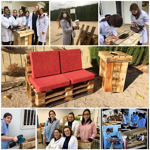 Creación de mobiliario del centro con materiales orgánicos