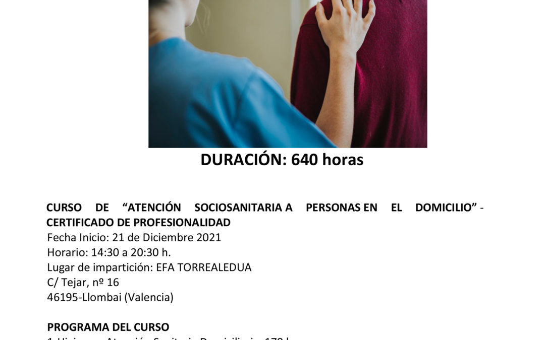 ¿Quieres obtener el Certificado de profesionalidad en Atención Sociosanitaria a personas en el domicilio?