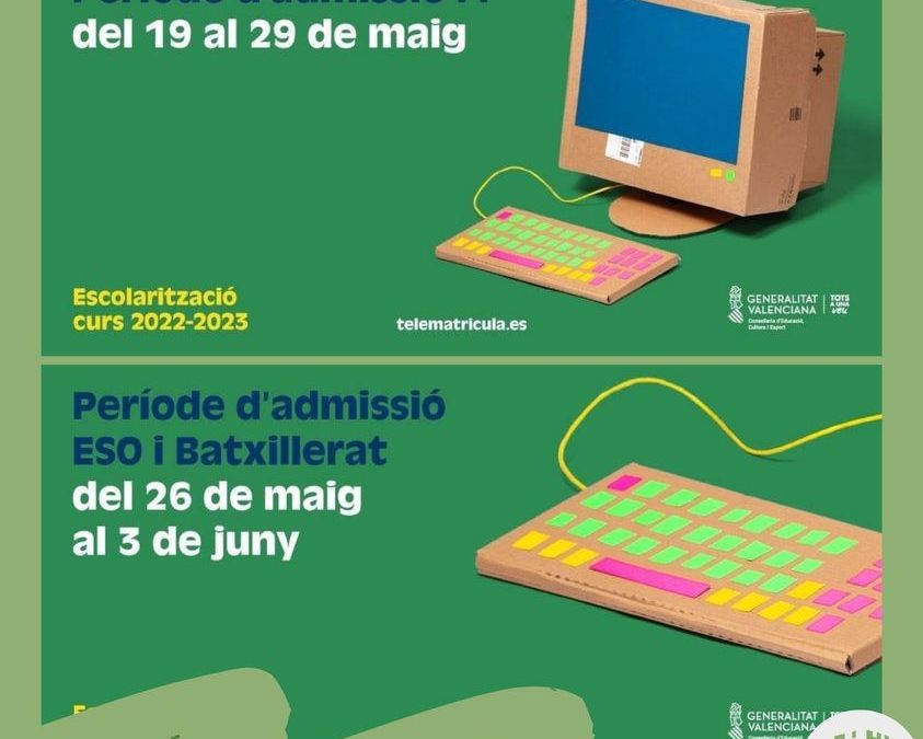 Període d’admissió en ESO i Batxillerat