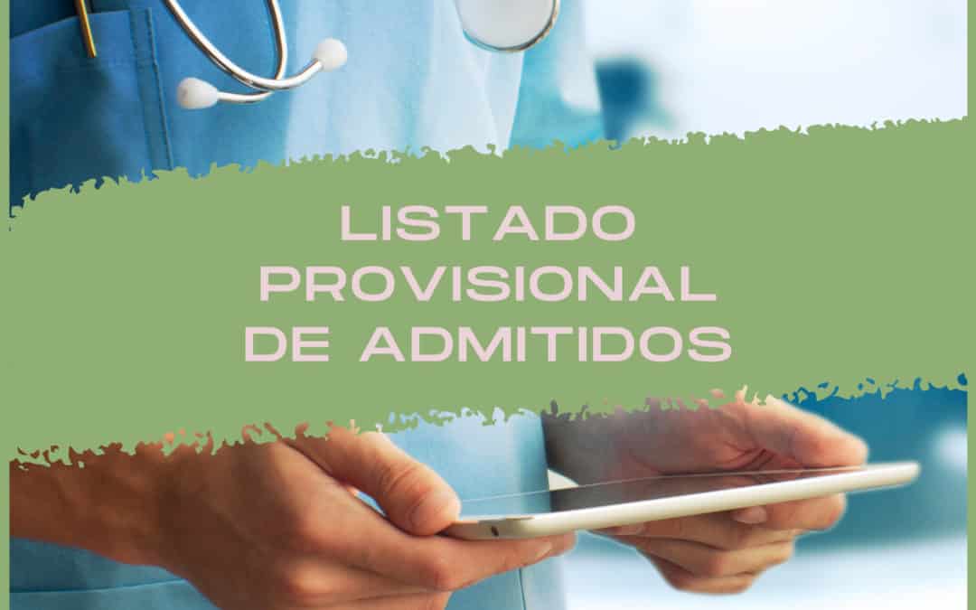 Listado provisional de admitidos en los FP Grado medio y superior